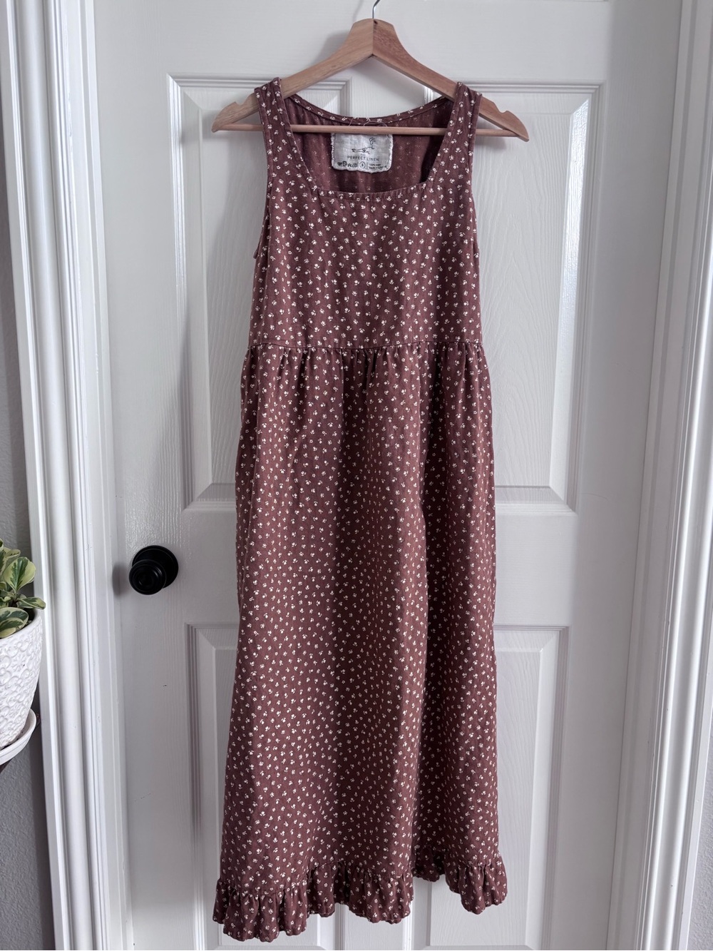 notPERFECTLINEN Iris Dress in Milk Chocolate Floral